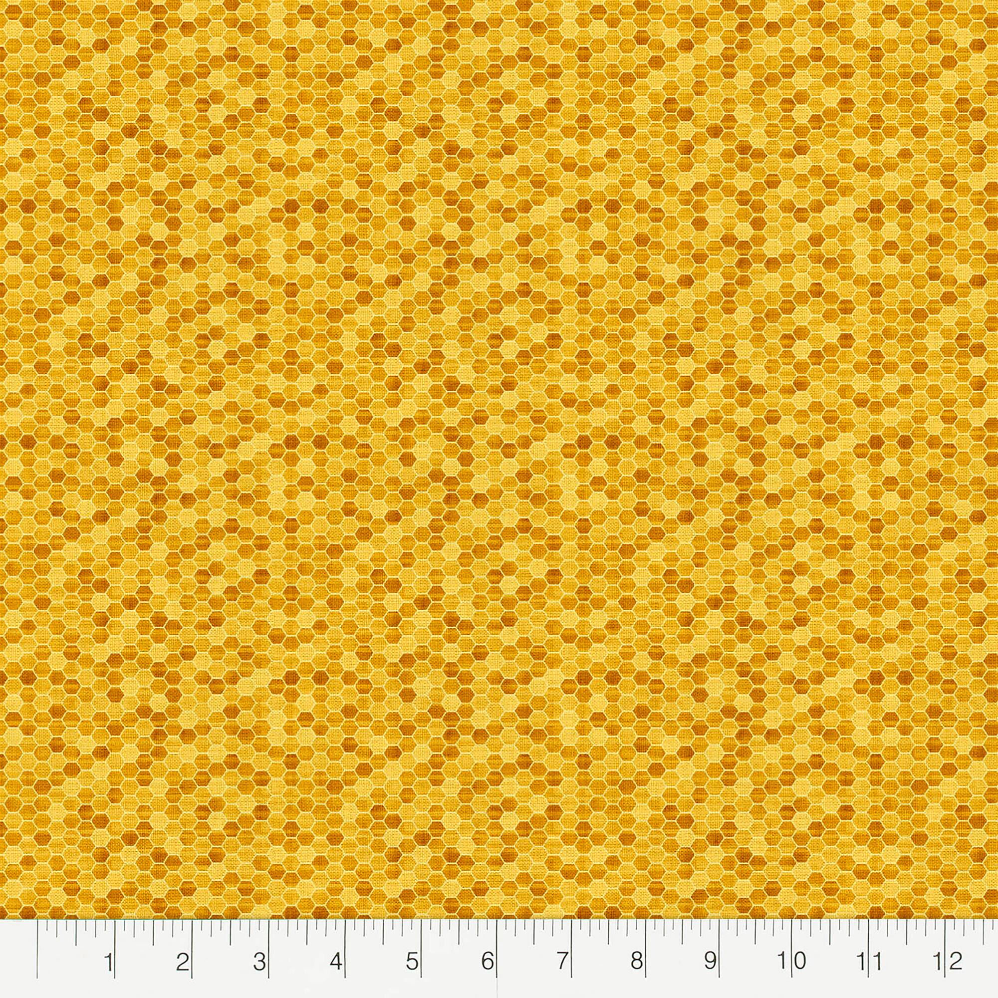 Fabric Editions Yellow Honeycomb Cotton Fabric